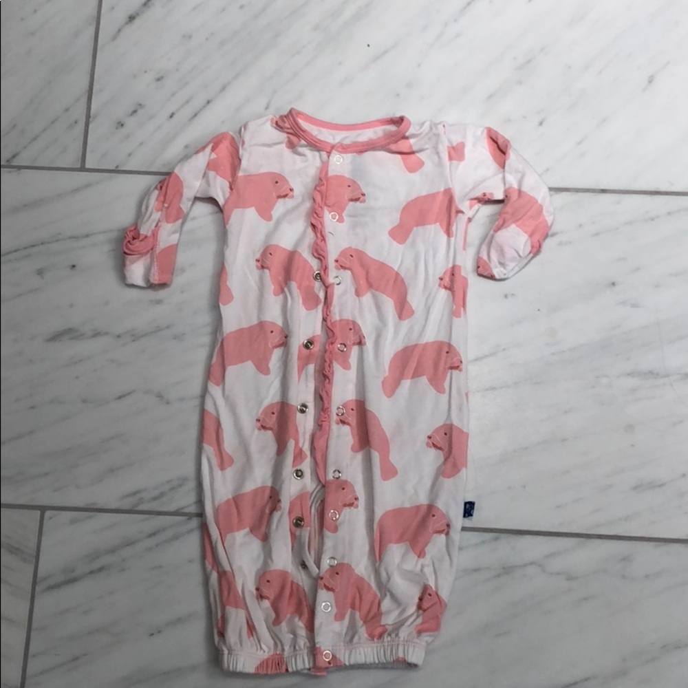 Convertible gown to pants. 3-6 mo